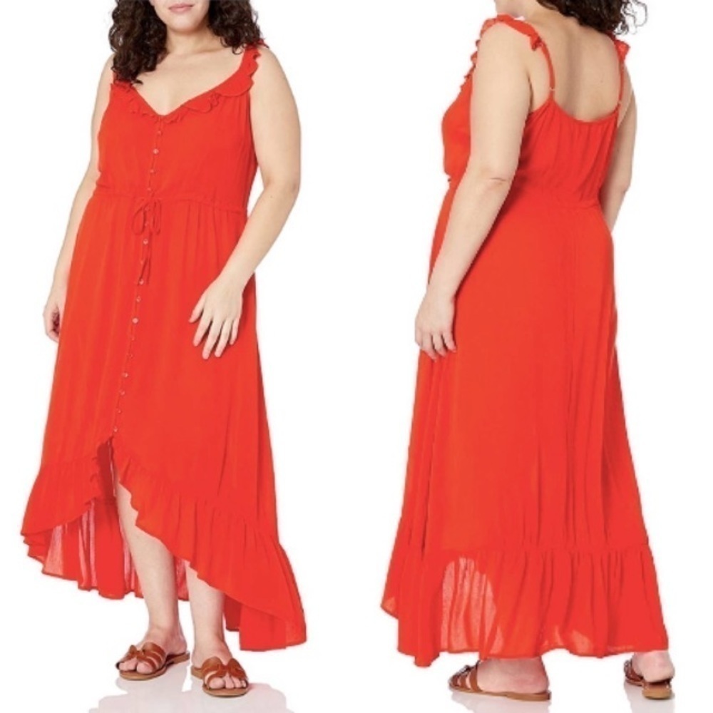 City Chic High Low Tigerlily Ruffle Maxi Dress Size 14 XS Feminine Sexy Vacation - Picture 15 of 15